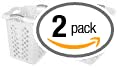 Laundry Hamper Basket with Diamond Pattern, 2 Bushel Capacity, Black, 21.6 x 17 x 18.9 inches (2, White)