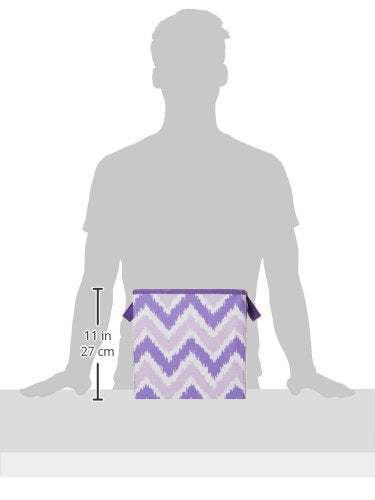 Bacati - Small Storage Tote Mix N Match Ikat Chevron/Dots Purple10 x 10 x 10 inches