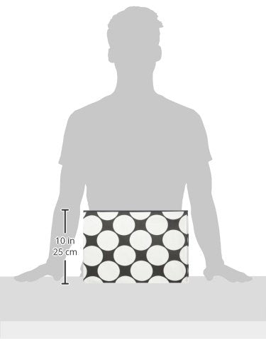 Bacati - Large Storage Tote Dots Pin Stripes Black Neutral 14 x 14 x 10 inches