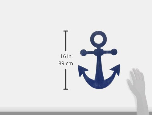 Little Love by NoJo Separates Collection - 16” Weathered Navy Blue Anchor Shaped Wall Art - Nursery, Bedroom or Playroom Décor (6603973)