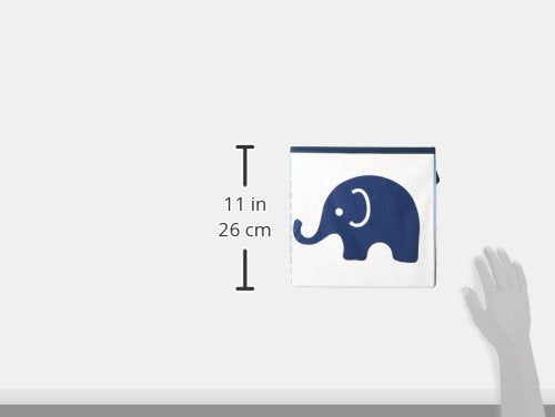 Bacati - Small Storage Tote Elephants Blue/Grey 10 x 10 x 10 inches