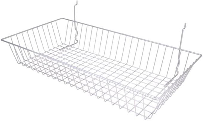 BSK11-WTE 24 x 12 x 4 in. Shallow Basket, White