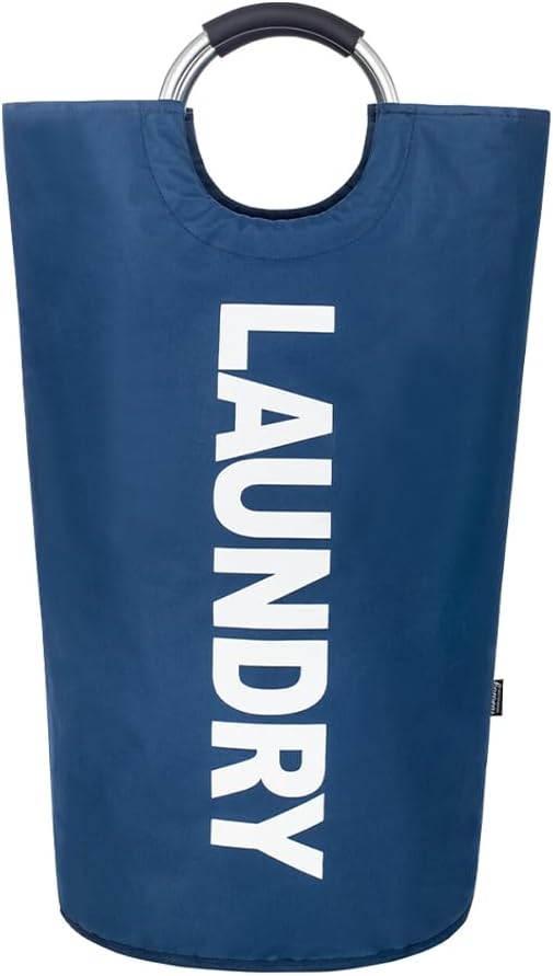 Twira 125L Pro XX-Large Laundry Baskets, Laundry Hamper Stands Up Well, Laundry Bag with Padded Handles, Waterproof Laundry Basket Collapsible, Clothes Hamper for College, Bathroom (Navy Blue)