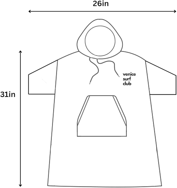 Venice Surf Club Cotton/Microfiber Kids Surf Poncho, Wetsuit Changing Towel Bath Robe with Hood and Pocket for Ages 3-7 and 8-12 (Ice Creams, 8-12 Years)