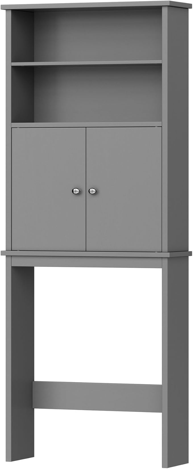 Walsunny Over The Toilet Storage Cabinet, Bathroom Organizer with Open Shelves and Double Doors, Space Saving Toilet Storage