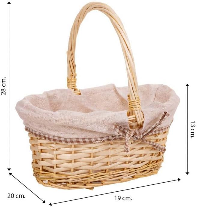 Wicker Lined Baskets Set 3 Pieces