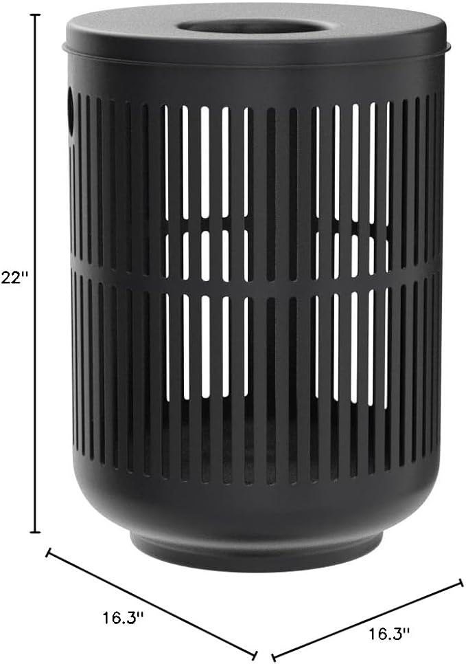 Zone Denmark Laundry Basket - Elevate Your Laundry Routine with Style and Functionality, Black 16.14x16.14x21.65 inches