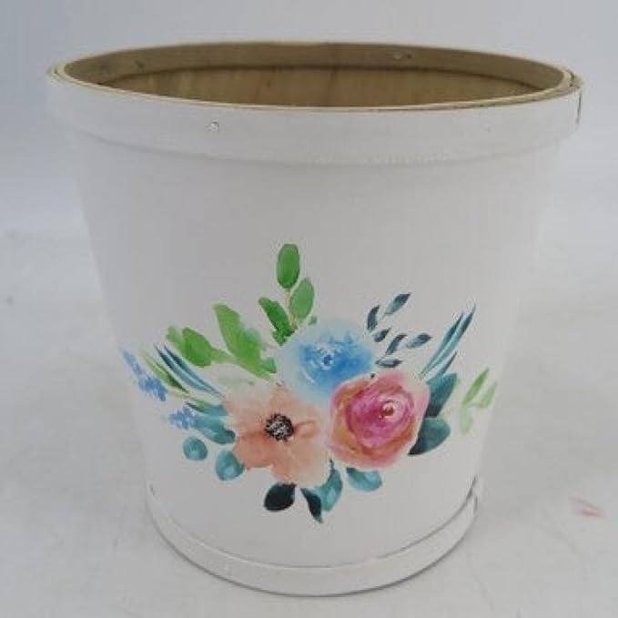 AI-3510-415-Q02 White with Pink & Blue Floral Pattern Basket - Set of 2