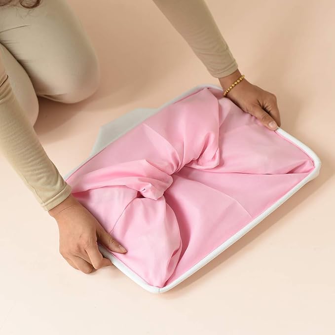 INough Large Nursery Elephant Baby Basket for Shower Gift - Pink Girl Gift Bag, Collapsible and Empty - Decor for Kidsroom, Nursery, Play Room (Large)
