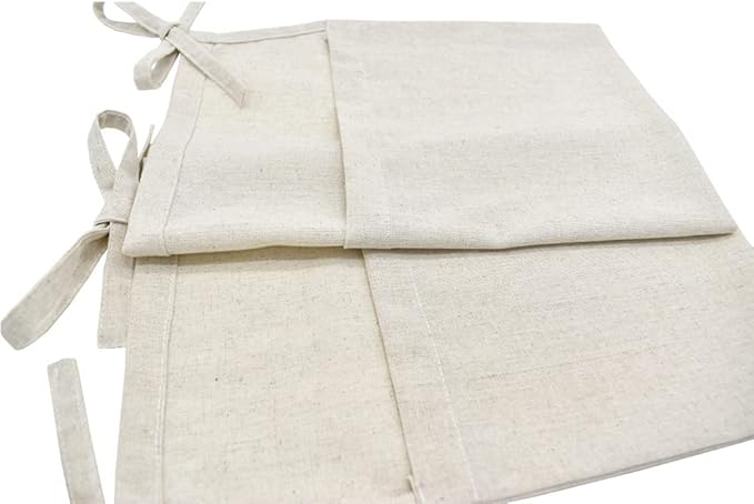 Linen Baby Bedside Hanging Storage Bag,2 Pockets Organizer for Baby Cribs and Toys (Burlywood)