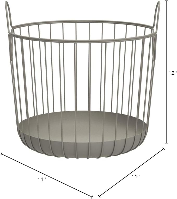 Zone Denmark Inu Basket - Basket with Handles Crafted from Metal - with sleek and sturdy design - Stylish and Functional Storage for Kitchen, Bathroom, Children's Room, and Home Office- (Small)