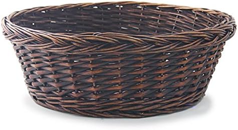 Burton & Burton 18" Dark Stain Round Willow Basket