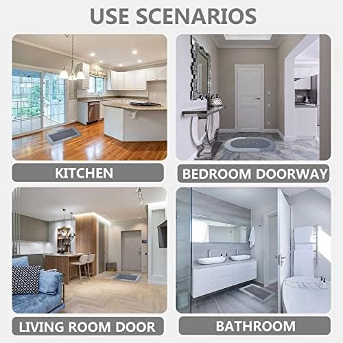 2Pcs Bathroom Mats and Toilet Rugs U Shaped Set, Non-Slip Quick-Dry Toilet Mat Bath Mat Rug for Tub, Shower and Bath Room 19.7"x31.5"+19.7"x23.6", Grey