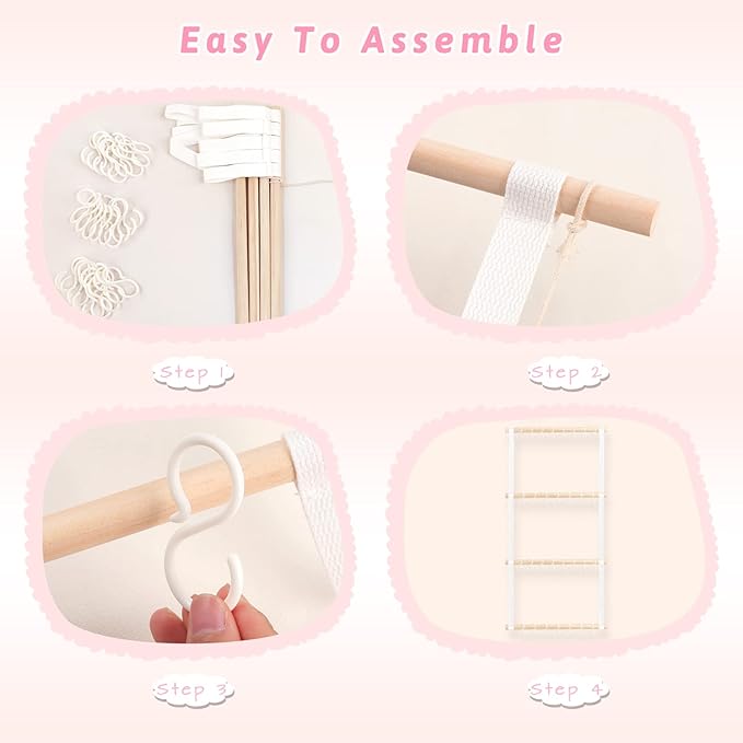 POVETIRE Headband Holder for Girls Baby Headband Organizer Head Bands Hair Accessories Display Organizer Wall Hanging Decor for Nursery Toddler Girl Room