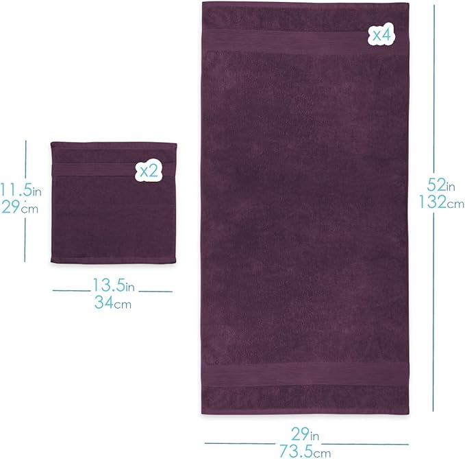 Hearth & Harbor Bath Towels for Bathroom - 100% Ring Spun Cotton Luxury Bathroom Towels - Ultra Soft & Highly Absorbent, Bath Towels Set of 10 - Burgundy Red