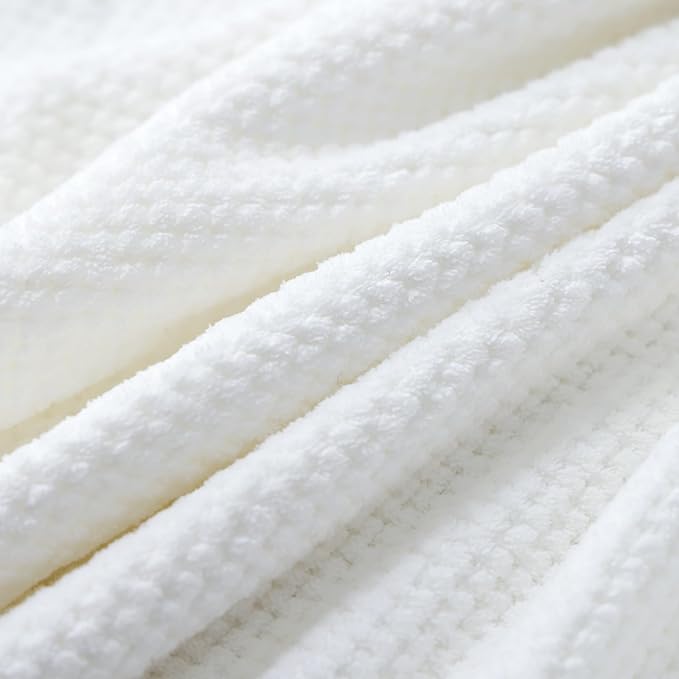 30x60 Inches Extra Large Bath Towels Set Super Soft Absorbent Luxury Microfiber Towels for Bathroom (White, 3PCS)