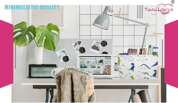 Rectangular Kids Storage Basket Gift Basket Baby Storage Basket Cute Kids Toy Storage Bin Organizer Shelf Book Basket Room Decor(Polychrome Dinosaurs)