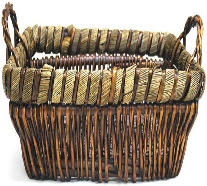 AI-5269-80-Q01 Swiss Willow with 2 Ear Handles Basket Brown
