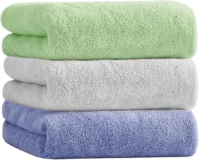 3 Pack Coral Fleece Towels, Thick Soft Bath Towels Absorbent & Minimal Shedding(Pink)