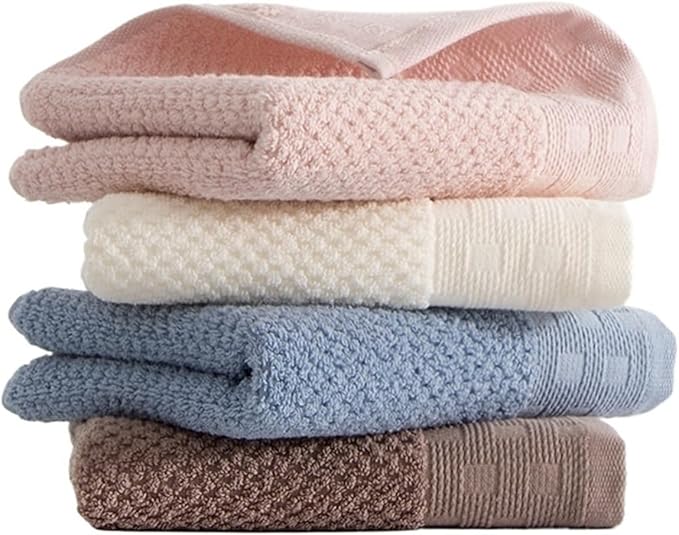3 Pack Cotton Thick Bath Towels, Plush Absorbent Towels, Face Towels for Adults(Blue)
