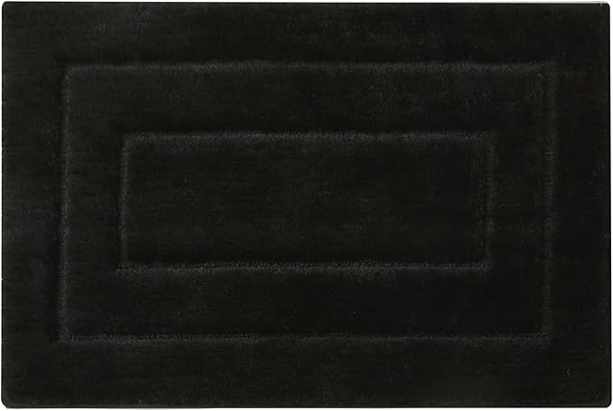 GRANNY SAYS Black Bathroom Rug, Non Slip Bath Mats for Bath, Super Soft and Water Absorbent, Microfiber Bath Rugs, Machine Wash Dry, Bathroom Rugs for Floor, Tub and Shower, 20 x32