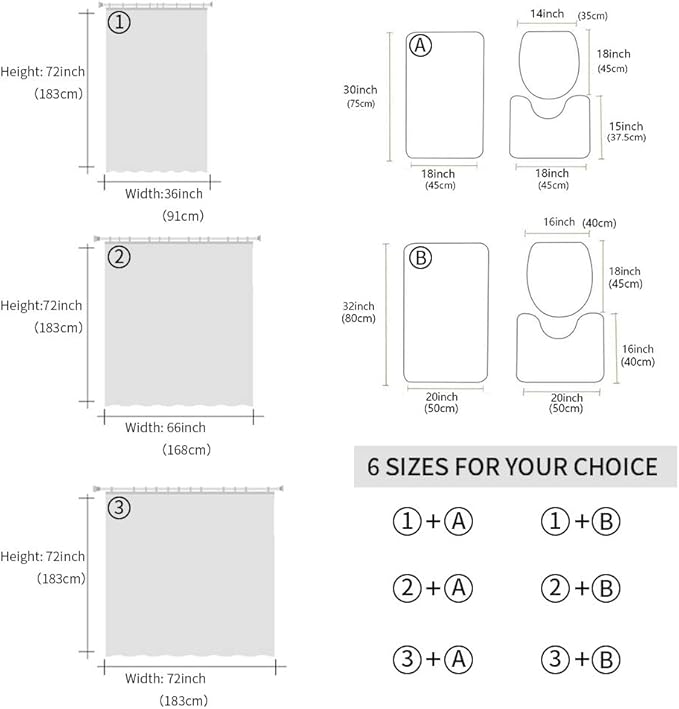 Grey Black Geometric Bathroom Set with Shower Curtain and Rug and Accessories,72x72 Inches Long Bathtub Curtain with Small Bath Mat,Minimalist Honey Gold Plaid Line Bathtub Floor Runner Rug Set