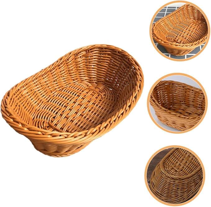 Alipis 1pc Mini Handmade Decorative Weaving Basket for Easter Activities Creative Desktop Props for Home and School Handless Rectangle Design