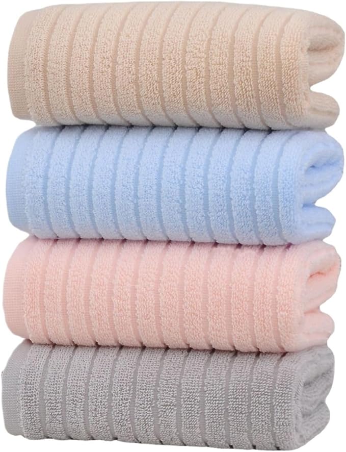 3-Piece Pure Cotton Towel Set, Thick and Soft, Absorbent for Bath and Face, Minimal Shedding, (Grey)