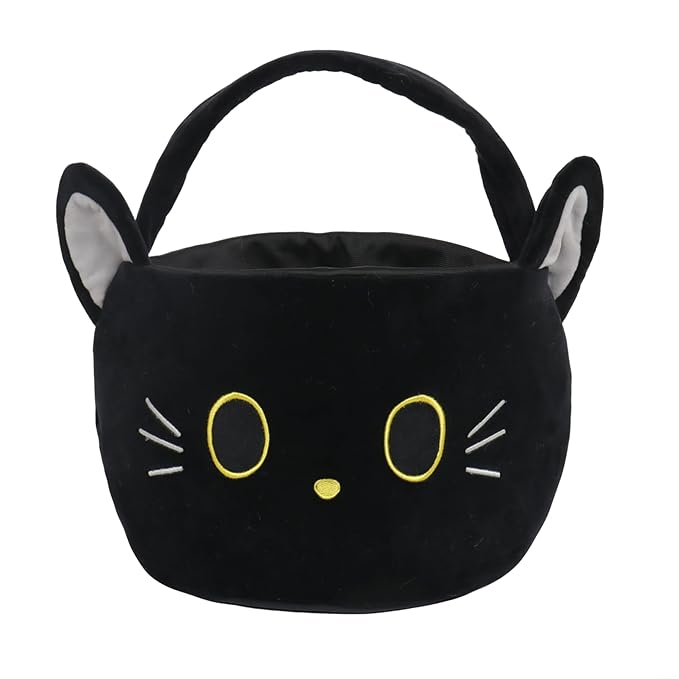 Easter Basket, Easter Baskets for Kids, Black Cat Baskets with Handle for Gifts Empty, Bunny Egg Hunting, Basket Stuffers Essentials