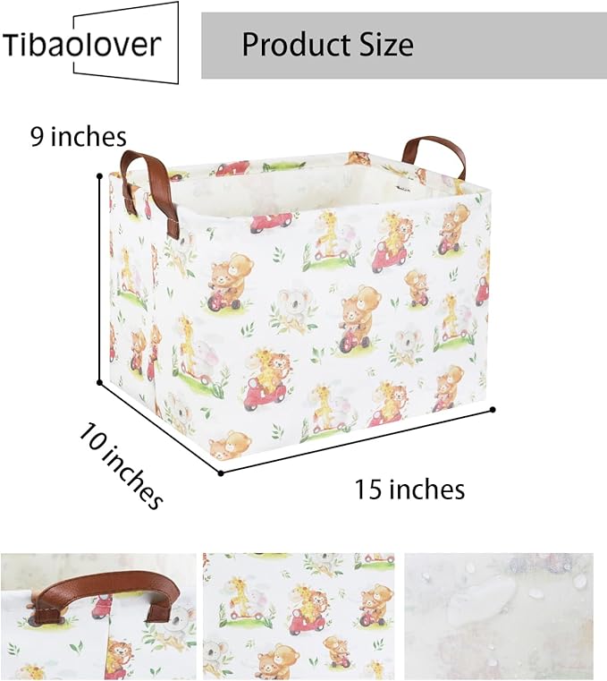 Kids Baby Storage Basket for Boy and Girls - Gift Basket Empty Book Shelf - Rectangular Animal Room Decor for Bedroom Bathroom
