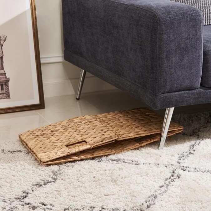 10.5 x 10.5in Wicker Storage Baskets for Shelves, Water Hyacinth Storage Baskets, Woven Baskets for Storage, Wicker Storage Basket for Bedroom, Living Room (6 Packs 10.5x10.5in)