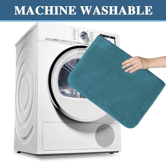 H.VERSAILTEX Bath Mat Memory Foam Set Bathroom Rug Set Flannel Velvety Bath Mat Luxury Extra Soft and Absorbent Non Slip Rugs for Bathroom/Bedroom Washable(2 Pack- 20"x 32"/ 17"x 24", Dark Teal)