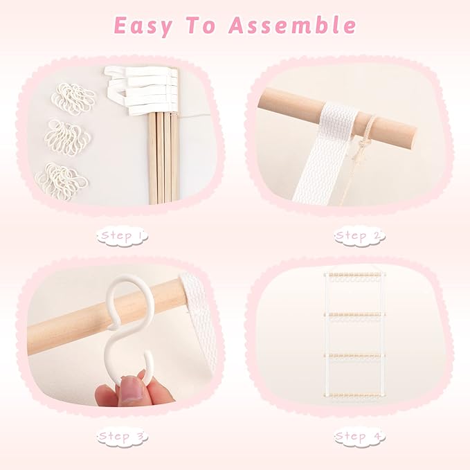 POVETIRE Headband Holder Head Bands Organizer for Girls, Baby Headbands Hair Accessories Organizer Storage Wall Hanging Decor for Nursery Toddler Girls Room