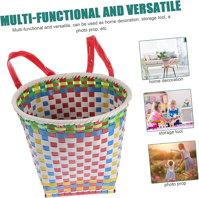 Happyyami 1pc Ethnic Style Woven Basket Toy Box Boys and Girls Storage Toy Basket for Play Color