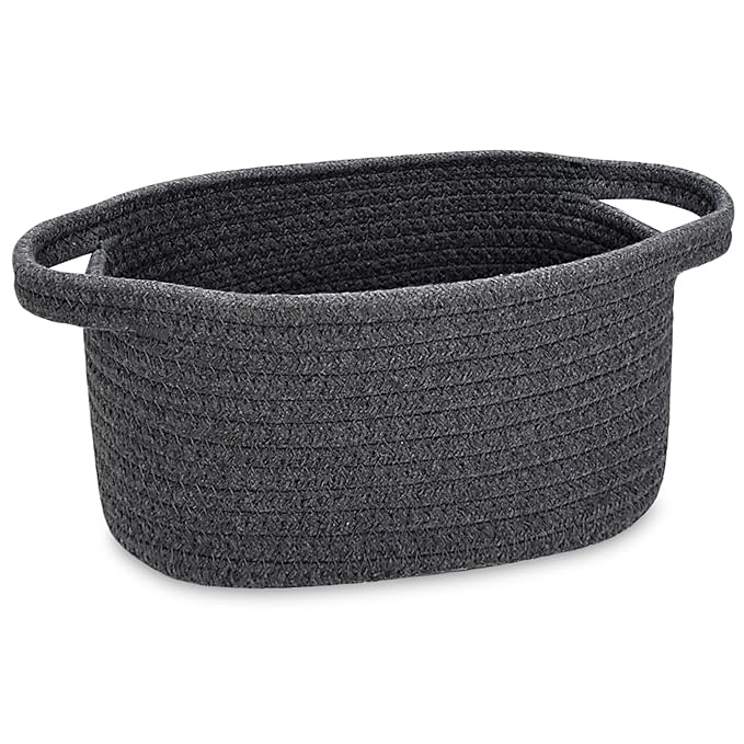 ABenkle Small Storage Basket - Mini Cotton Rope Woven Shelf Basket, Cute Tiny Boho Decorative Toy Storage Bin Gift