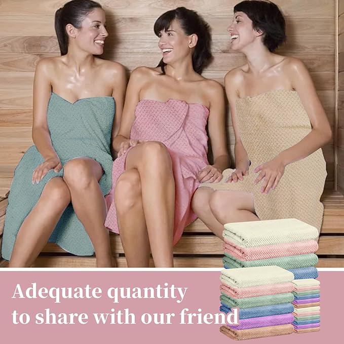 24 Pcs Towels Set 6 Bath Sheets 6 Washcloths and 12 Hand Towels, Reusable Absorbent Quick Dry Colorful Coral Velvet Towel for Shower Bath Spa Hotel Bathroom Supplies (Multicolor)