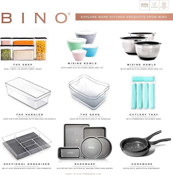 BINO 4-Piece Modular Drawer Bin Set | Bathroom & Vanity Drawer Organizer Trays - Small
