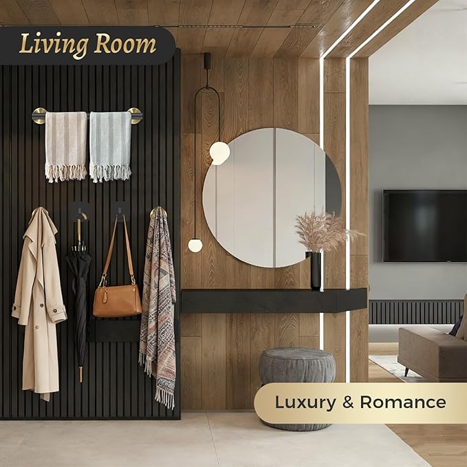 7 Pcs Bathroom Hardware Accessory Set, Stainless Steel Towel Racks for Bathroom, Black and Gold Bathroom Accessories,Modern Luxury Bathroom Towel Holder & Toilet Paper Holder