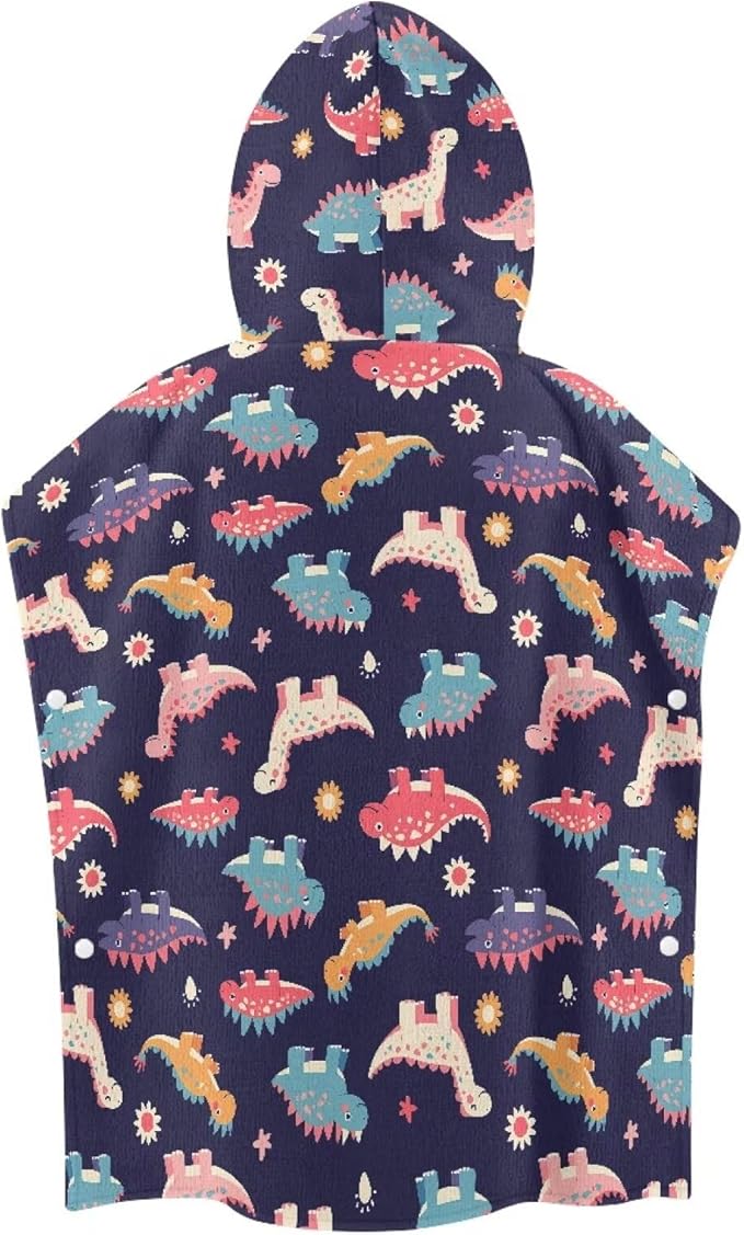 Hooded Beach Towel for Kids Golf Large Towel Wrap Ultra Absorbent Natural Baby Stuff Baby Bath Shower Decorations for Boys Girls-Cute Dinosaurs