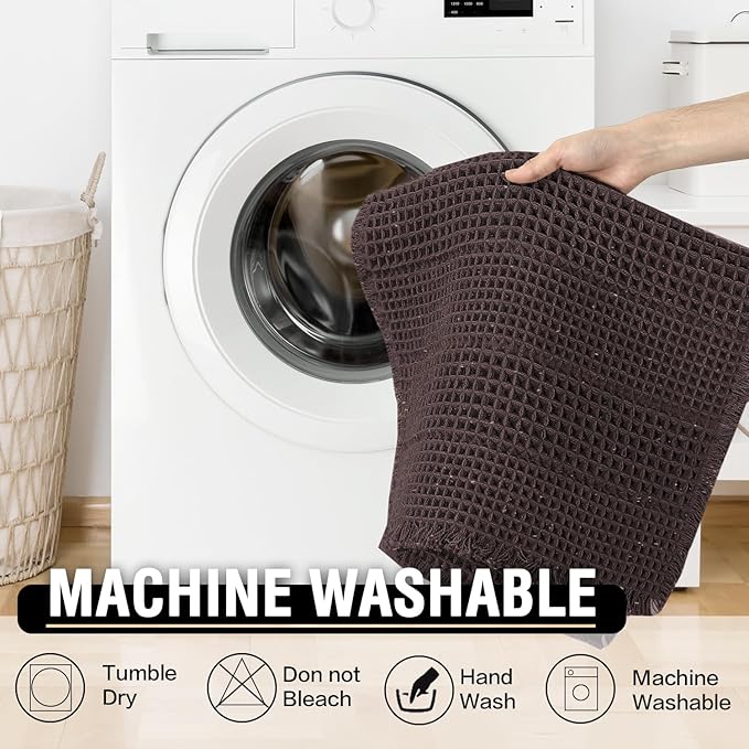 H.VERSAILTEX Upgraded Waffle Bath Mat Super Absorbent Non Slip Bath Rugs for Beside Tub, 24" x 36", Chocolate