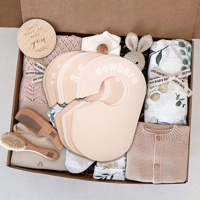baby closet dividers-double sided clothes organizer for newborn to 24 months size closthes neutral closet organizer for baby girl boy, baby clothes dividers for closet for nursery room decor