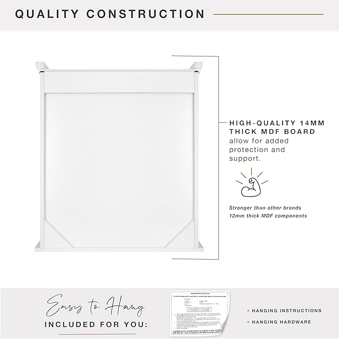 MCS 23x26 White Medicine Cabinet Organizer, Wall Mounted Bathroom Cabinet for Over-The-Toilet Storage, Bathroom Furniture & Restroom Organizer