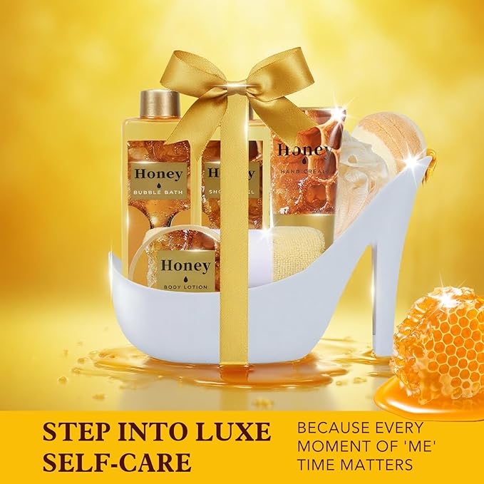 Spa Luxetique Gifts for Women High Heel Gift Set for Women 8pcs Spa Gift for Womens Nourishing Honey Birthday Gifts for Womens Mom Grandma Wife Coworker Valentines Day Gift for Her
