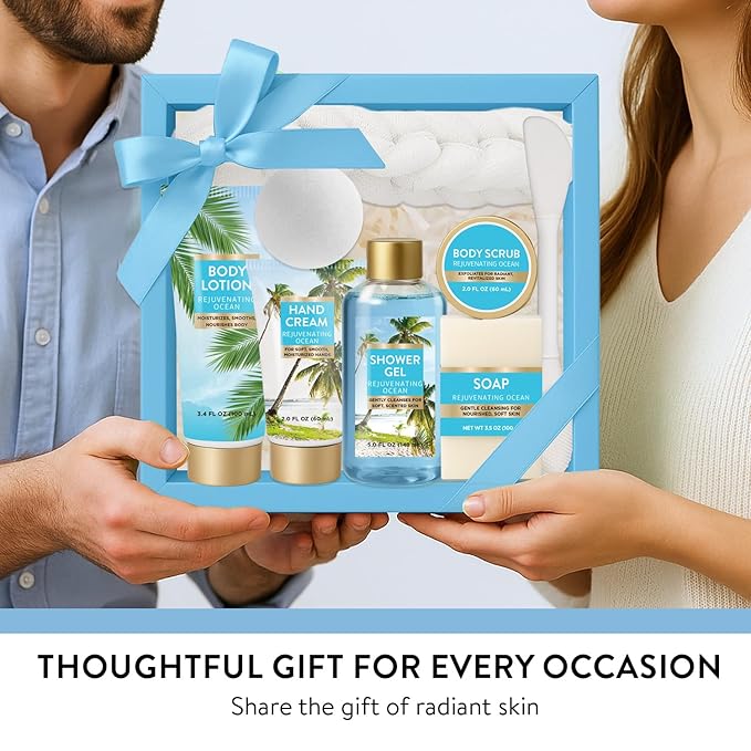 Spa Luxetique Valentines Day Gifts for Women 8pcs Refreshing Ocean Gift Set for Women Bath and Body Works Gift Set Spa Gifts for Womens Get Well Birthday Gifts for Womens Wife Girlfriend Grandma
