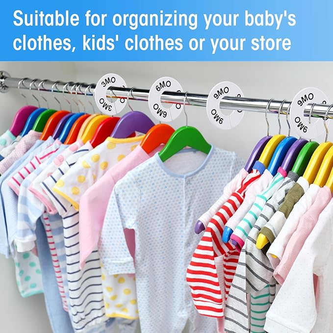 Blulu 40 Pack Clothing Rack Size Dividers Round Hangers Dividers