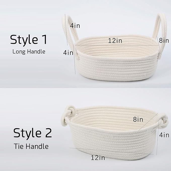 Personalized Rope Cotton Easter Basket Adorable Carrot Decorations Long Handle or Tie Handle Customizable with Child's Name (Style 2-Tie Handle)