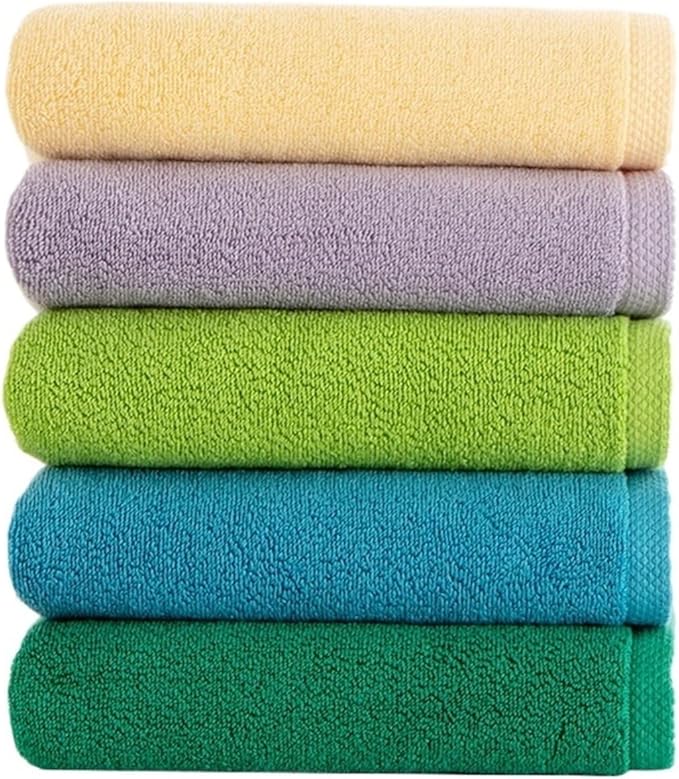 3PCS Pure Cotton Towels, Bath and Face Towels for Adults, Gentle on Skin(Dark Green)