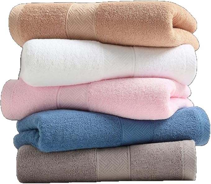 3 Pack Satin Striped Cotton Towels, Thick Bath Towels, 120-140 GSM, 35x75cm(Grey)