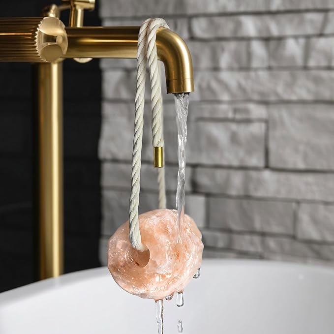 UMAID Himalayan Bath Salt Buddy™ 4 lb – Hanging Mineral Salt Rock for Shower & Bath, Solid Pink Himalayan Stone for Natural Steam, Relaxation & Spa-Like Self-Care, Unique Gift for Men & Women