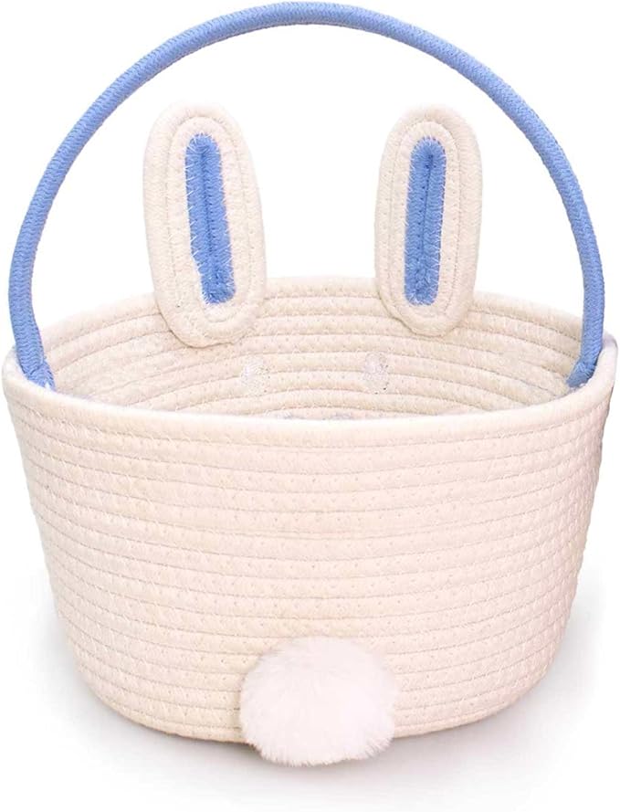 Easter Bunny Rope Basket (Unpersonalized - Blue)